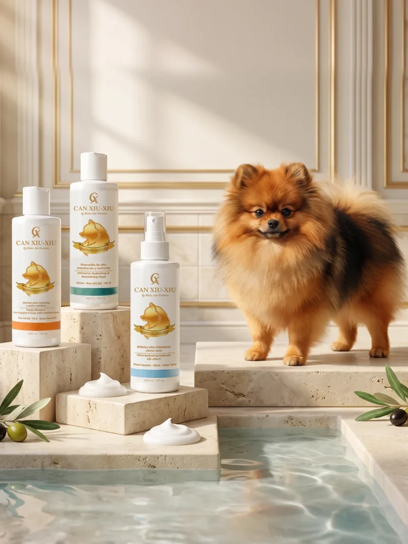 Pack Adulto de cosmética Can Xiu-Xiu con un Pomerania