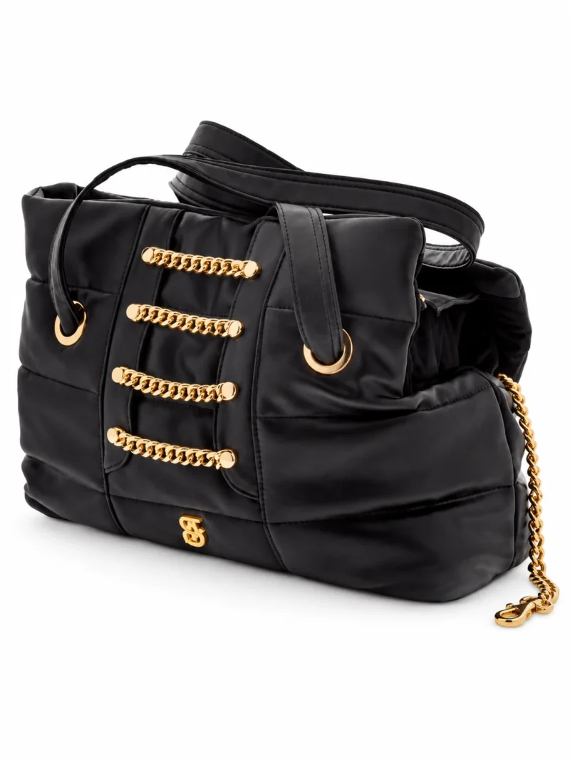 Bolso Le Dangerouge Negro, bolso acolchado con cadenas para perro