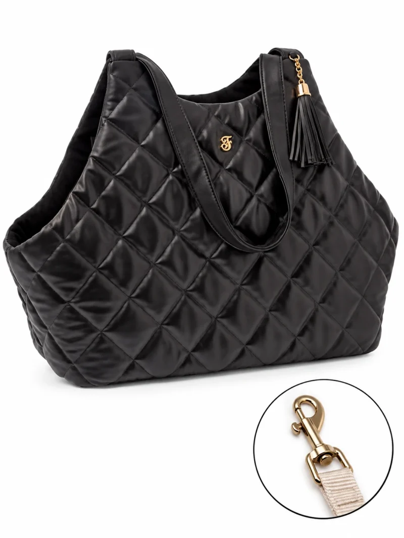 Bolso Scarlett Negro, bolso acolchado para perro